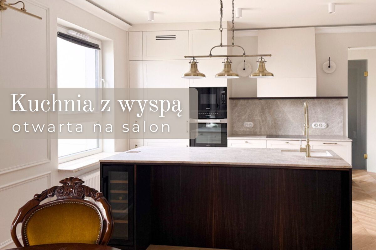 Kuchnia z wyspą otwarta na salon